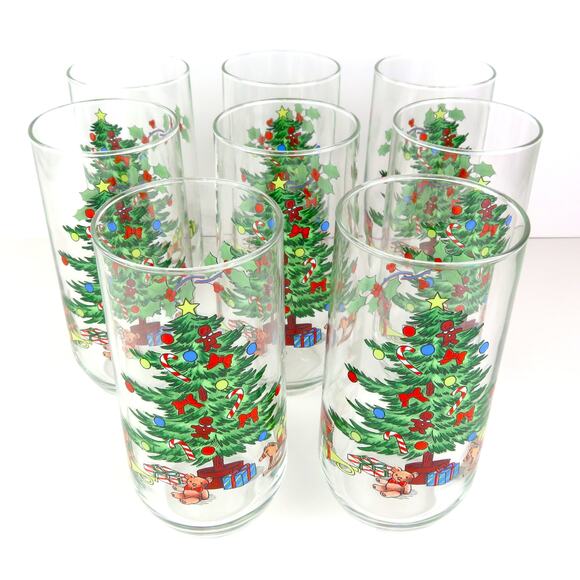 Luminarc NOEL Christmas Tree Glasses 16oz Holiday Highball Tumblers Set of 8 - Picture 15 of 15